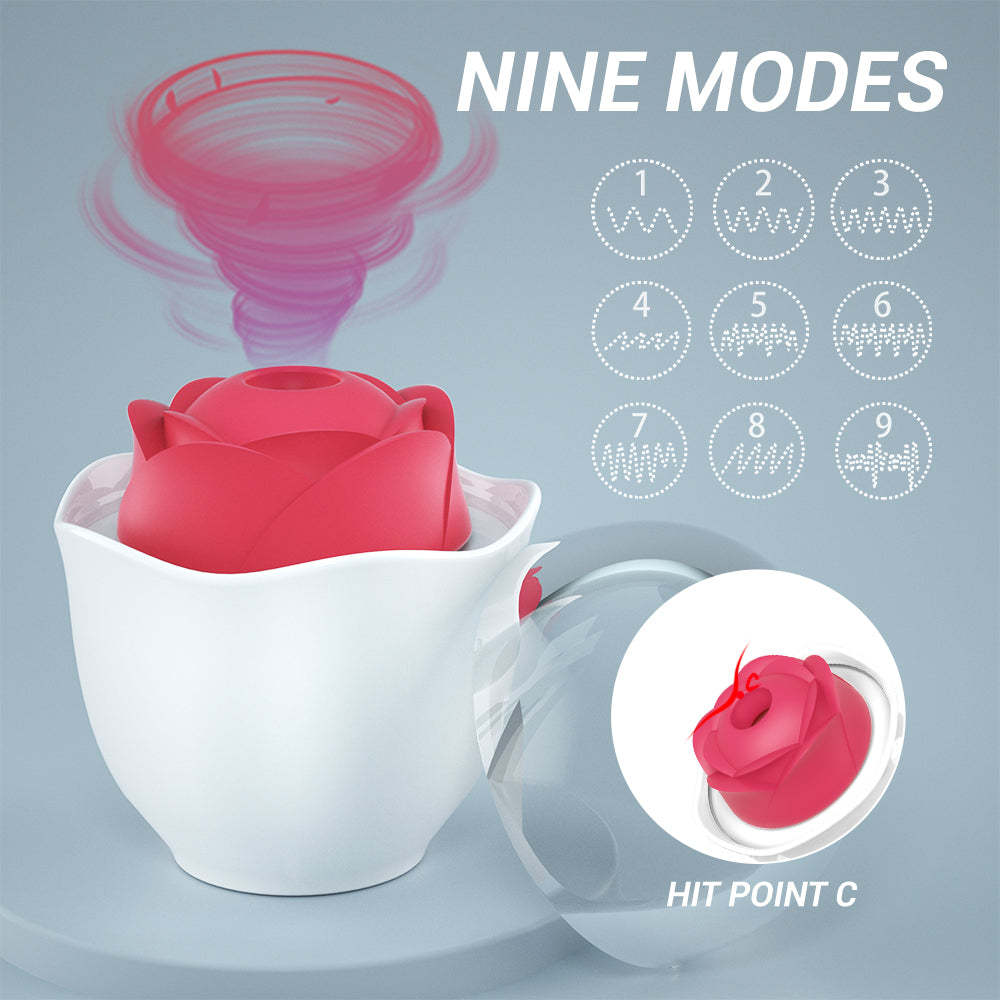 S372 drop shipping ambient lighting rose vibrator clitoral sucking vibrator nipple breast pussy vagina sex toy suck