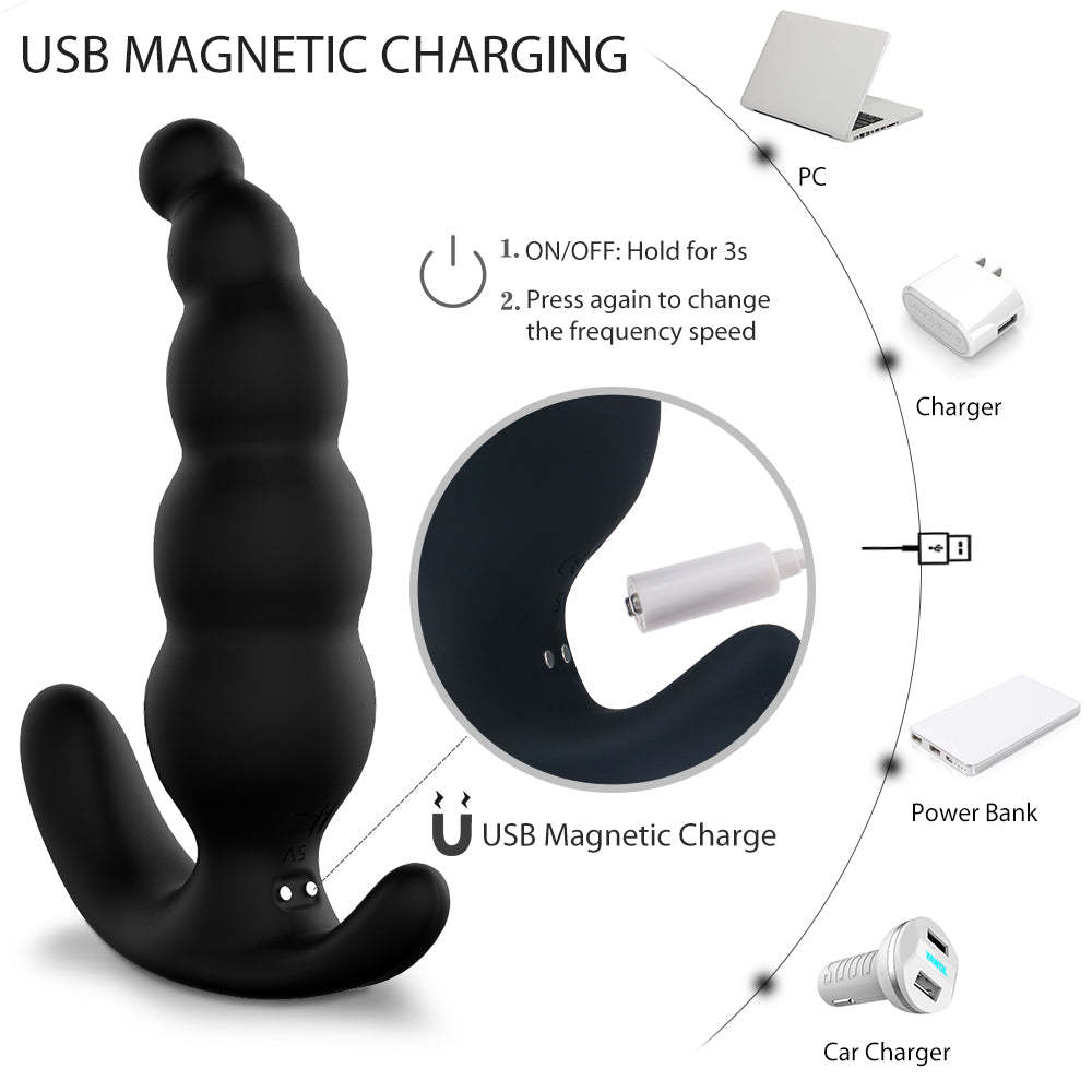 S199-2  electric shock chastity butt plug sex toys prostata massager anal beads tail vibrador anal vibrator for men women