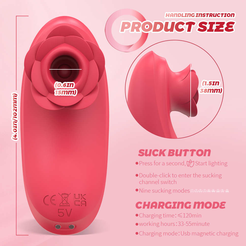 S373 10 Speeds Rose nipple clitoris sucking vibrator for women mustrbation