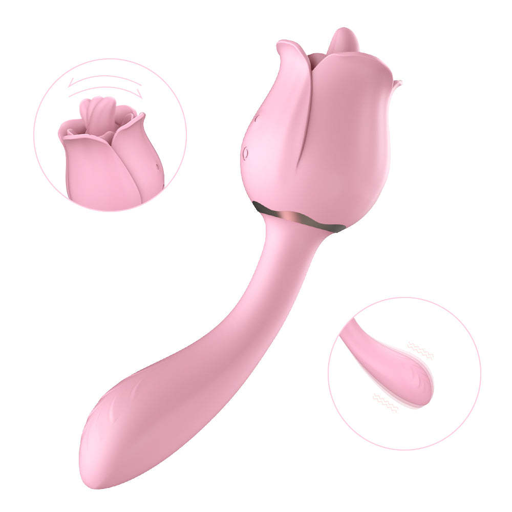 S361-2 drop shipping adult female rose tongue vibrator g spot sex toys for woman rose vibrator
