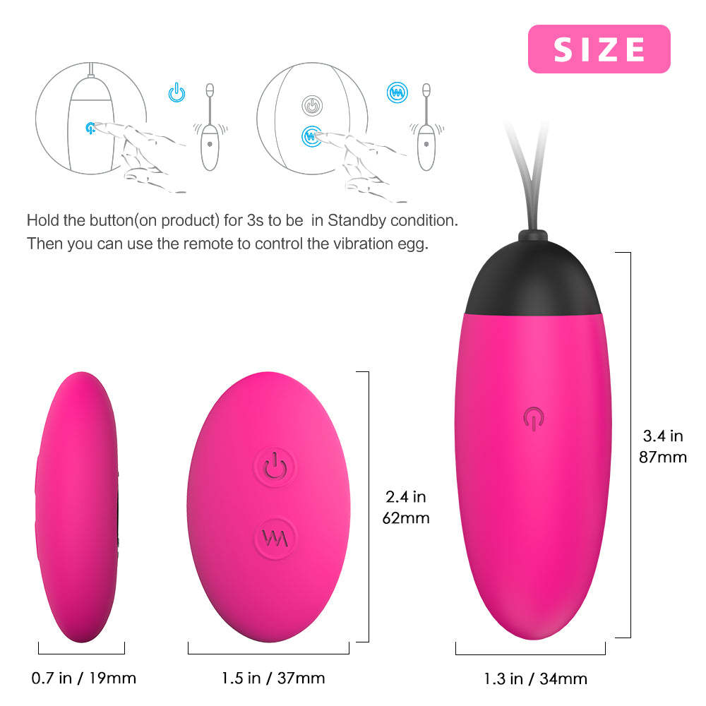 S054  New Waterproof Women Wireless Vibrating 9 pattern Remote Control Vibrator Adult Sexy Toys