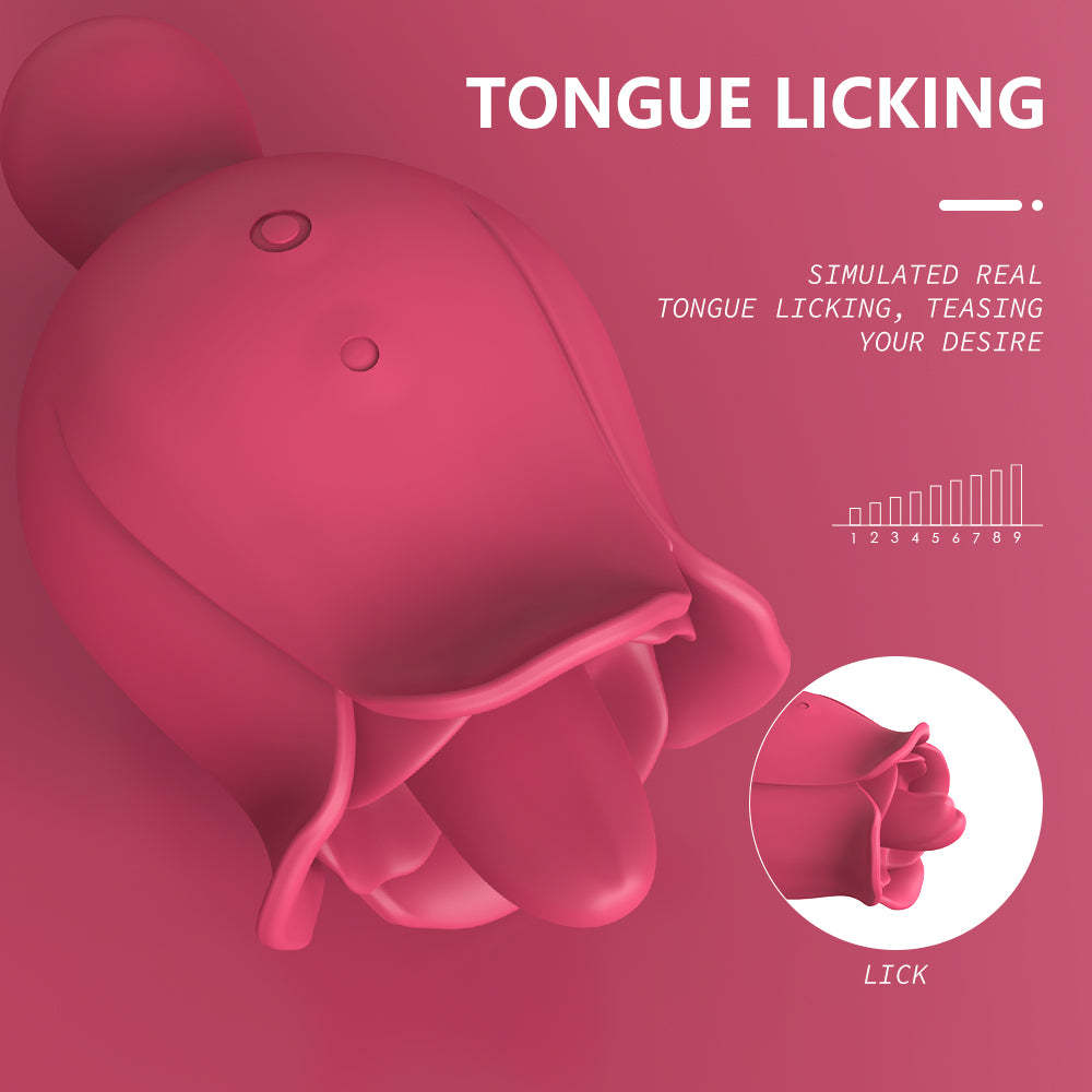 S361-3 drop shipping rose tongue vibrator clitoris stimulate rose vibrator sex toys for woman