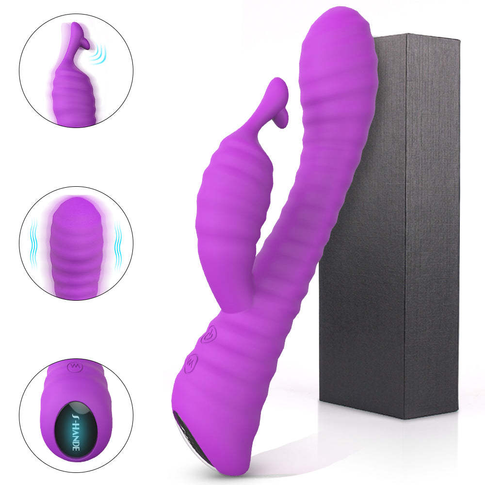S027  9 Patterns vibrating adult sex toys rabbit vibrator with colorful LED lights