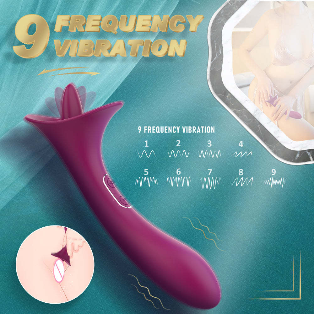 S427 New Arrival 9 frequency licking tongue vibrator for women masturbating G Spot female sex toys