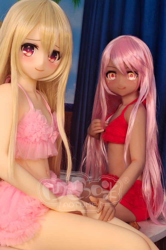 Aotume-135cm 4.4ft Head #97 AA Cup Slim Body Mini sex doll Cartoon Anime Super Realistic Silicone Sex Doll