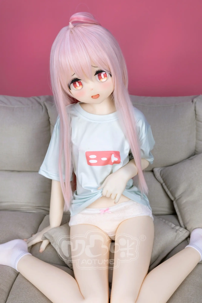 Aotume-135cm 4.4ft Head #129 AA Cup Slim Body Mini sex doll Cartoon Anime Super Realistic Silicone Sex Doll