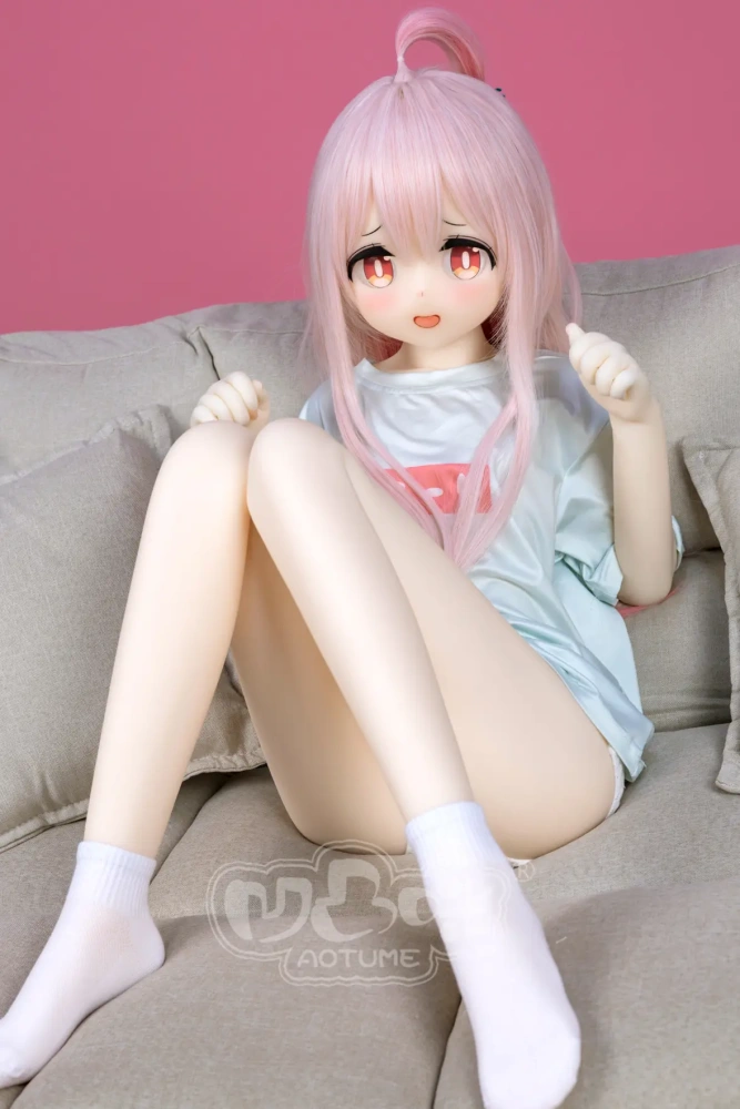 Aotume-135cm 4.4ft Head #129 AA Cup Slim Body Mini sex doll Cartoon Anime Super Realistic Silicone Sex Doll