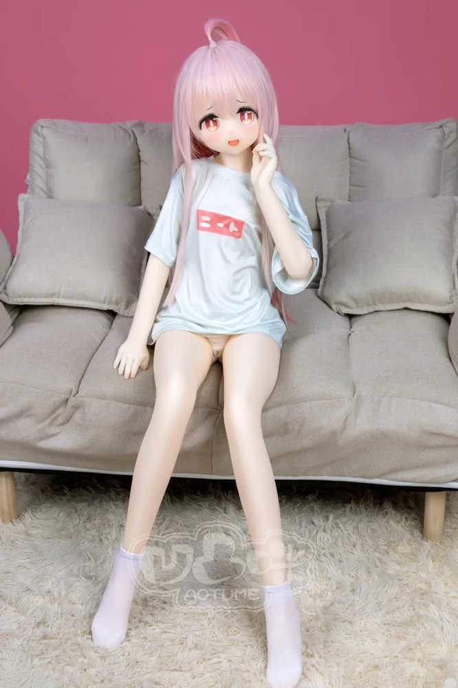 Aotume-135cm 4.4ft Head #129 AA Cup Slim Body Mini sex doll Cartoon Anime Super Realistic Silicone Sex Doll