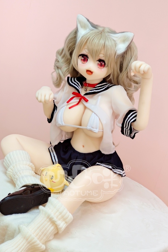 Aotume-135cm 4.4ft Head #107 G Cup Mini sex doll Cartoon Anime Super Realistic Silicone Sex Doll
