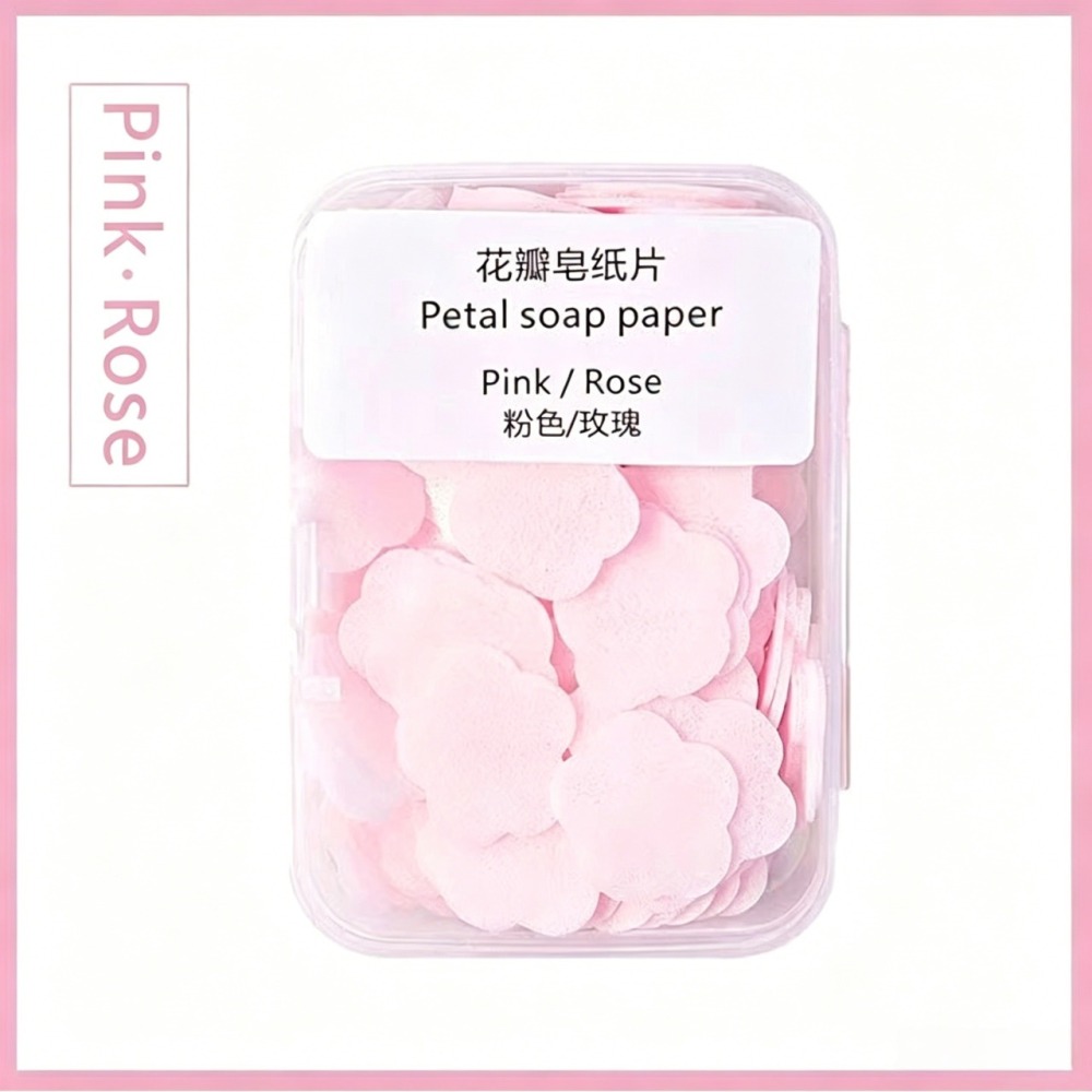 Portable Hand Soap Sheets – Flower Shaped Travel Soap Paper for Kids Students
