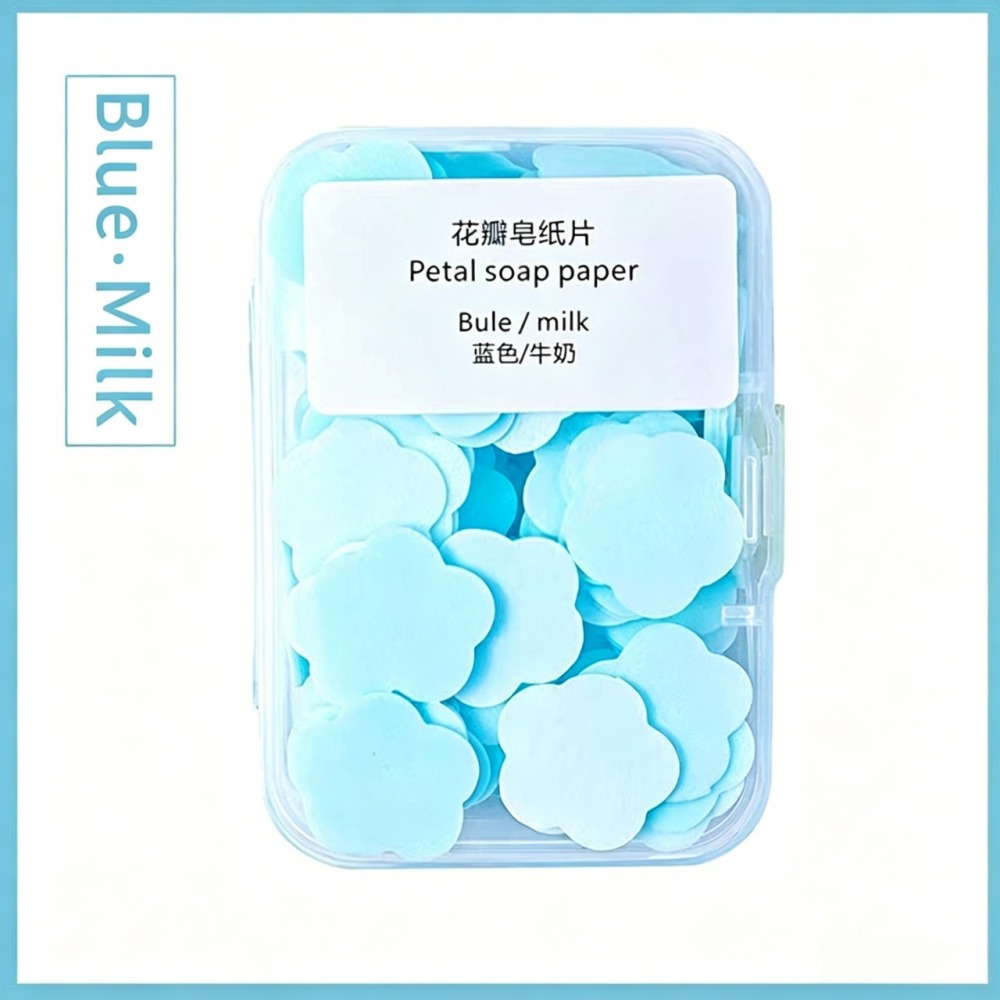 Portable Hand Soap Sheets – Flower Shaped Travel Soap Paper for Kids Students