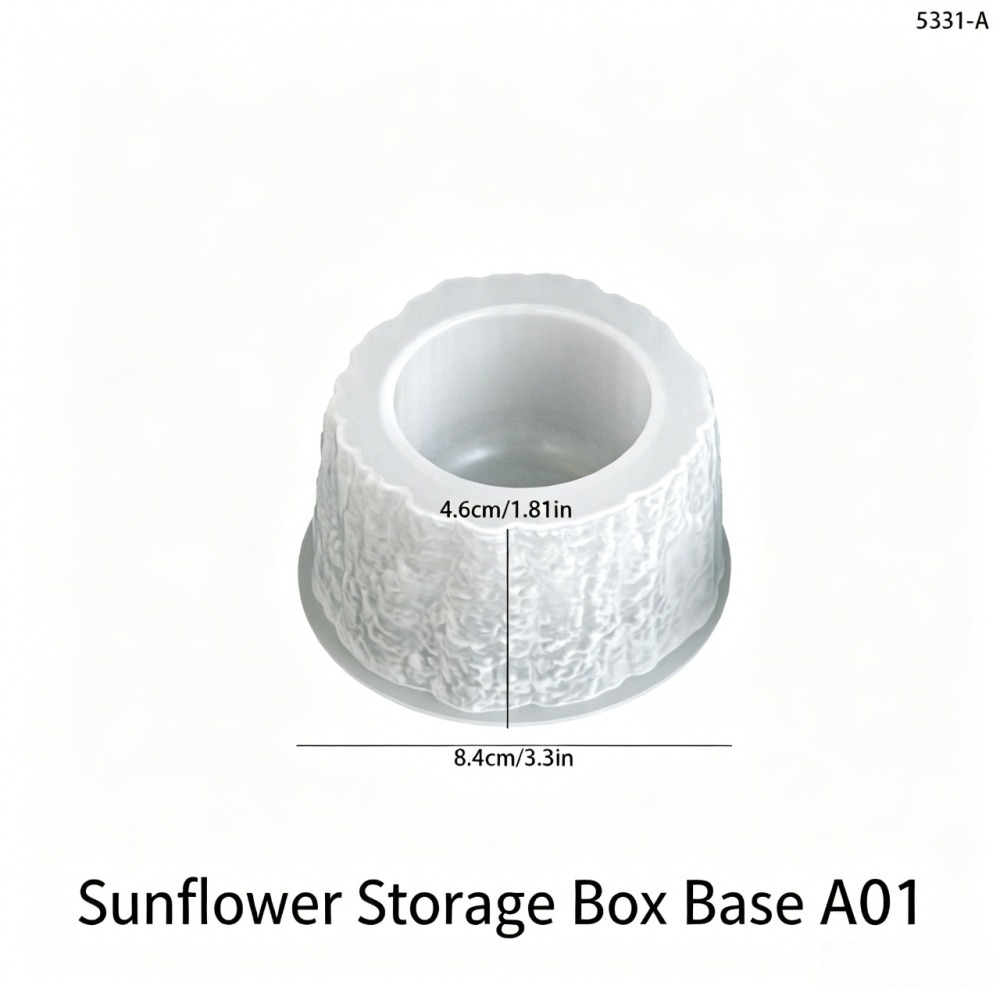 Sunflower Flower Pot & Candle Silicone Mold – Reusable DIY Plaster Mold