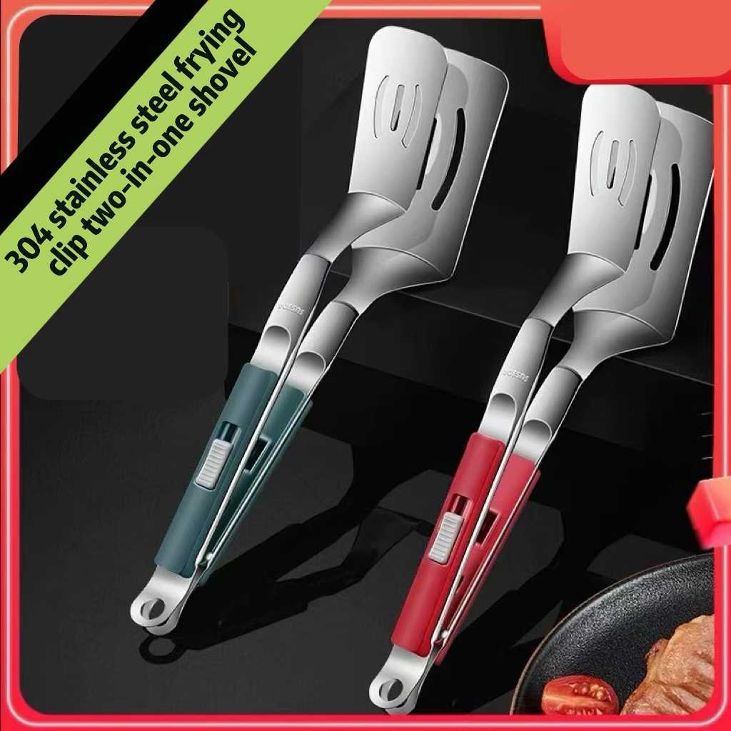 Fish clamp and frying spatula