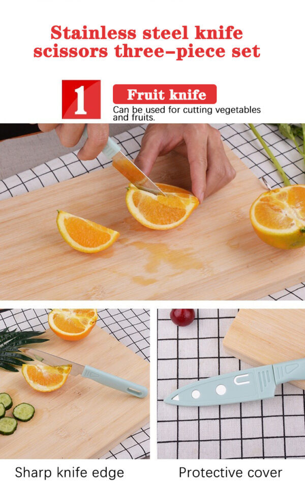 Three-piece set of peeling scissors forkitchen