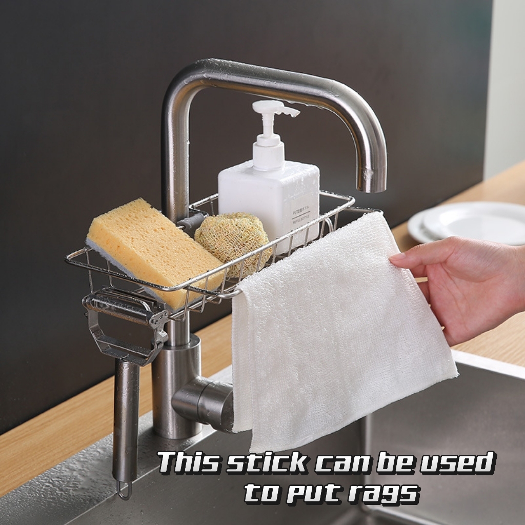 Stainless steel shelf for faucet