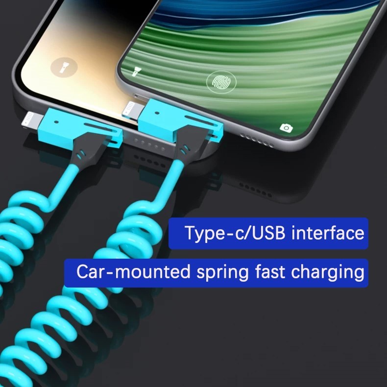Vehicle-mounted spring fast charging line