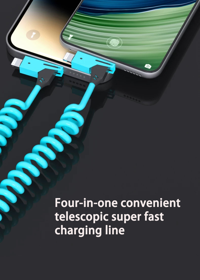 Vehicle-mounted spring fast charging line