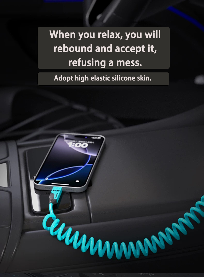 Vehicle-mounted spring fast charging line