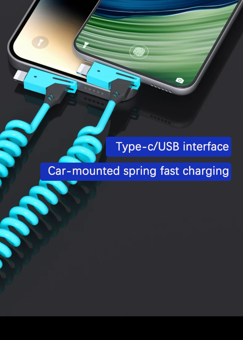 Vehicle-mounted spring fast charging line