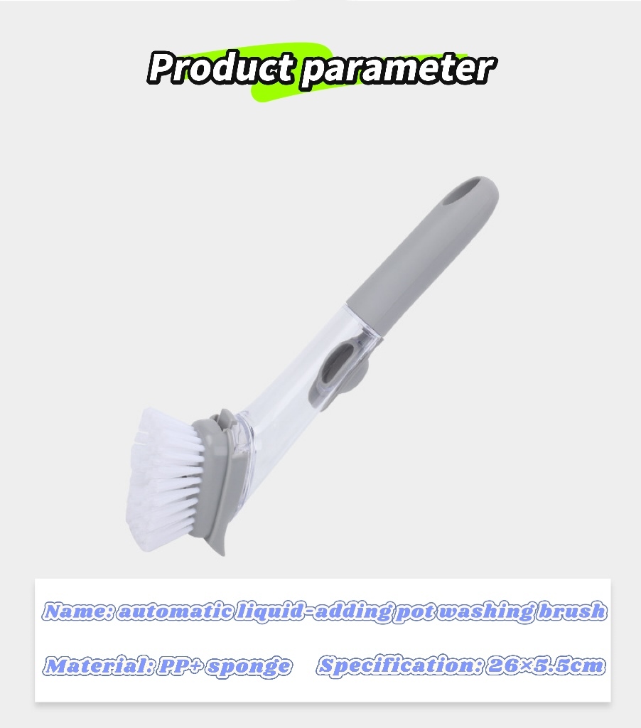 Automatic liquid-adding pot-washing brush