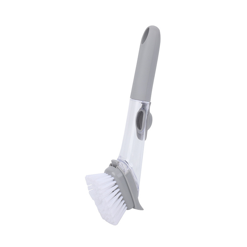 Automatic liquid-adding pot-washing brush