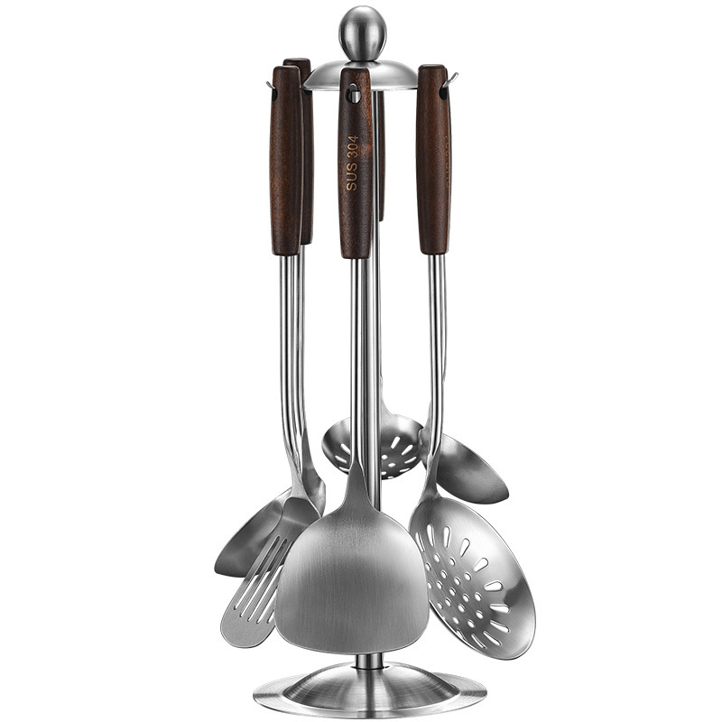 Set of 7-piece stainless steel kitchen utensils