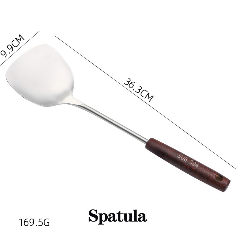 Set of 7-piece stainless steel kitchen utensils