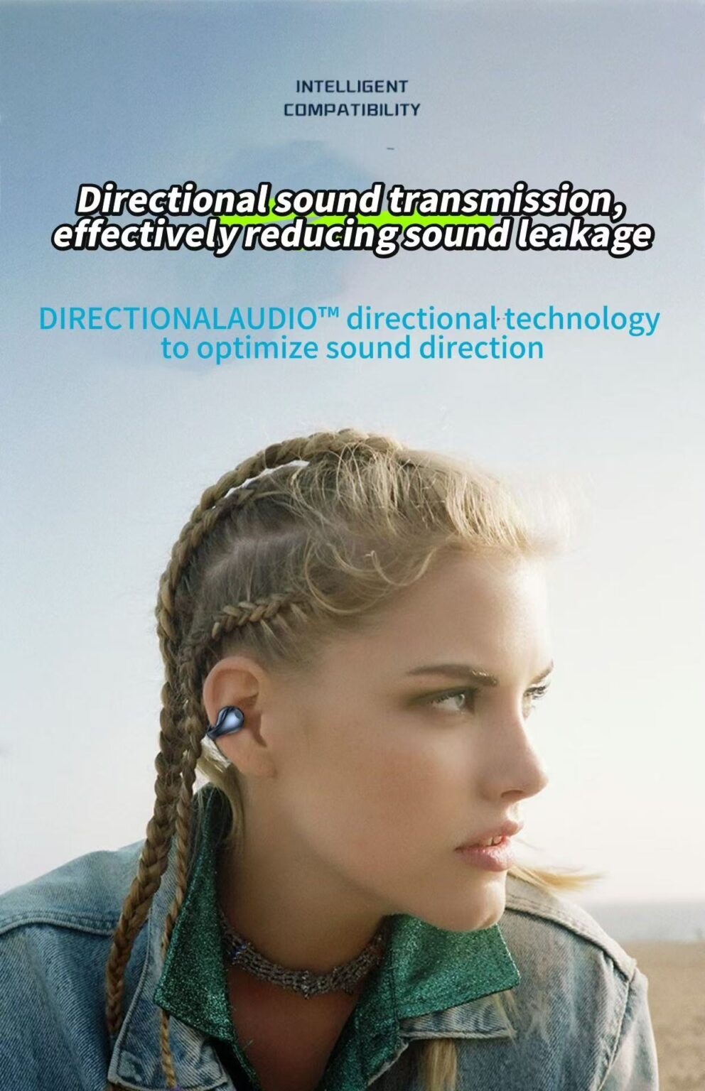 Clip-on Bluetooth earhone-black