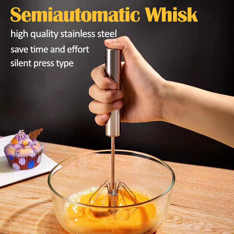 Semi-automatic egg beater