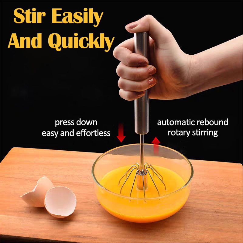 Semi-automatic egg beater