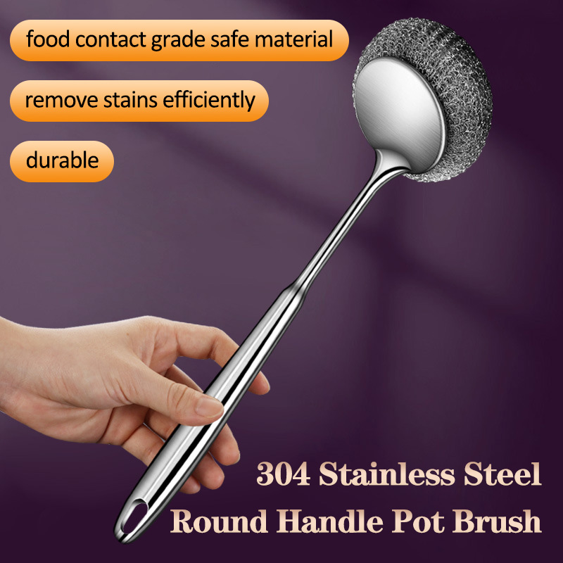 Stainless steel pot brush