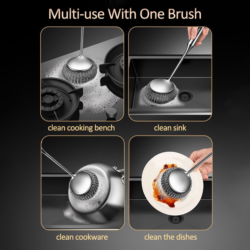 Stainless steel pot brush