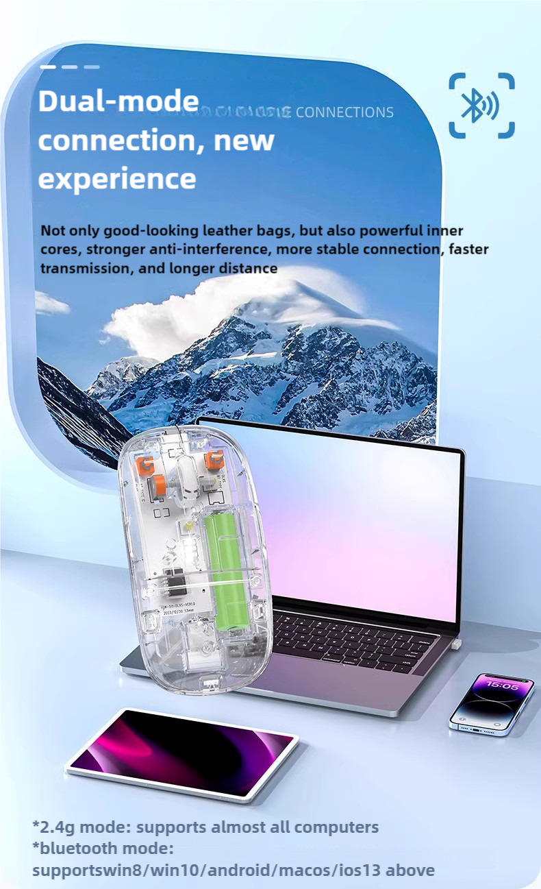 Transparent wireless bluetooth mouse