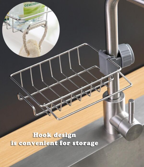 Stainless steel shelf for faucet