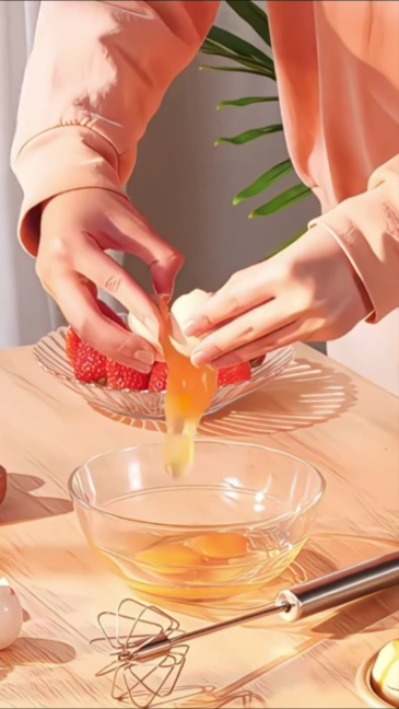 Semi-automatic egg beater