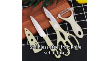 Three-piece set of peeling scissors forkitchen