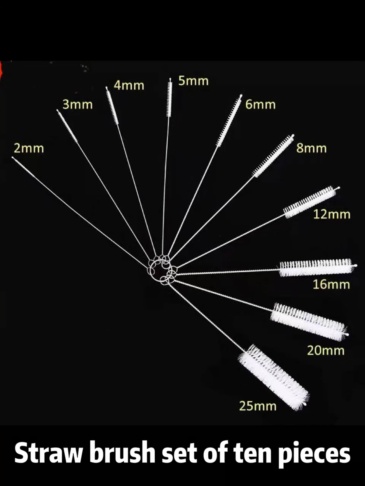 Straw brush set of ten pieces