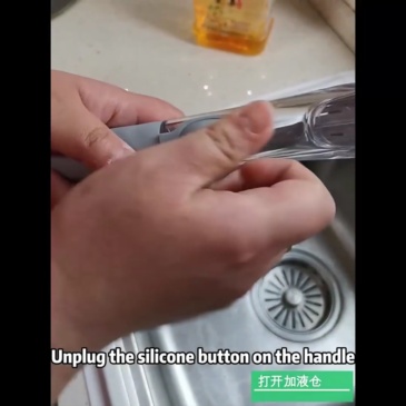 Automatic liquid-adding pot-washing brush