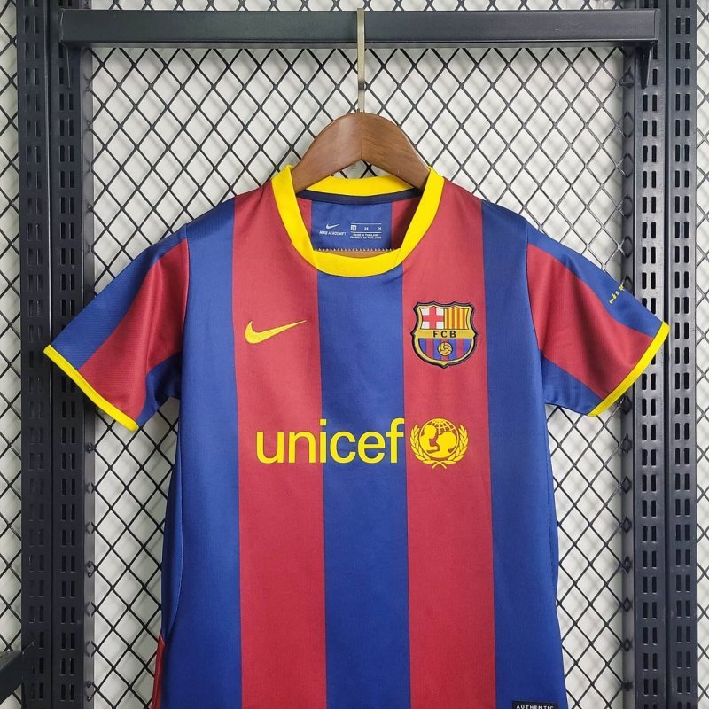 20102011 Retro Barcelona Home Foatball Shirt Kids Size