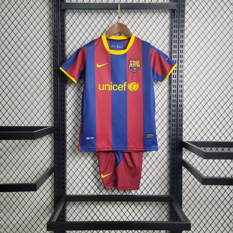 20102011 Retro Barcelona Home Foatball Shirt Kids Size