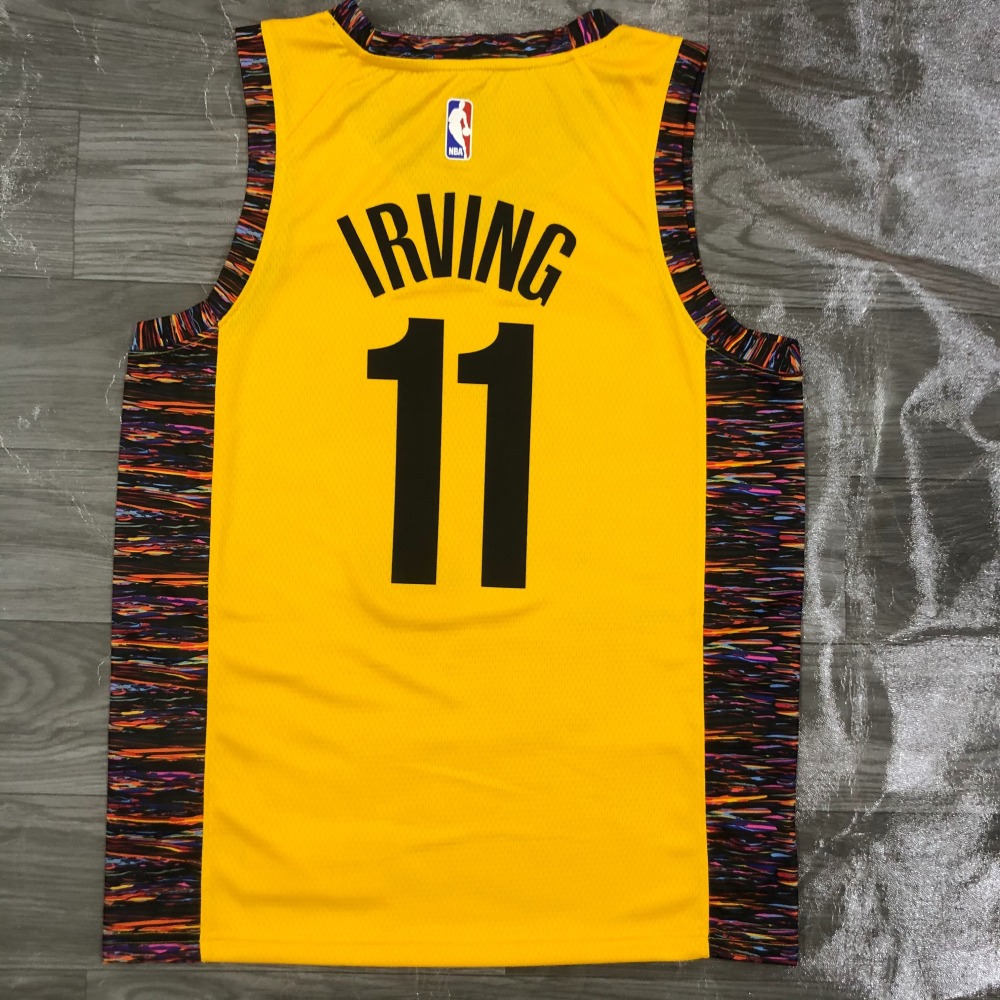 NBA Nets Commemorative Edition Yellow Camouflage Basketball Shirt (including player name and number)