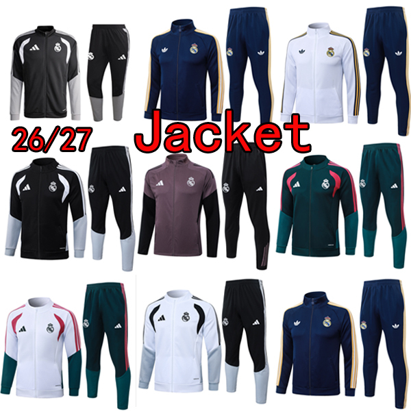 26/27 New Real Madrid kids adult kit jacket Sportswear Training Clothes 2026 2027 Real Madrid jacket training suit