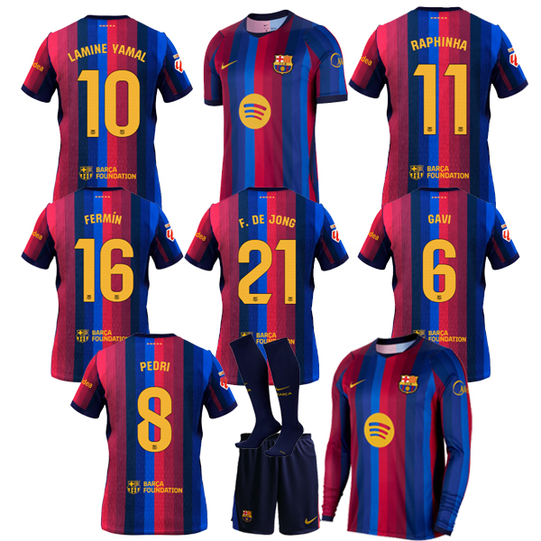 La Liga 2026 2027 FC Barcelona Home away Shirt adult kids kit 26 27 New FC Barcelona Football jersey (Fan Edition)