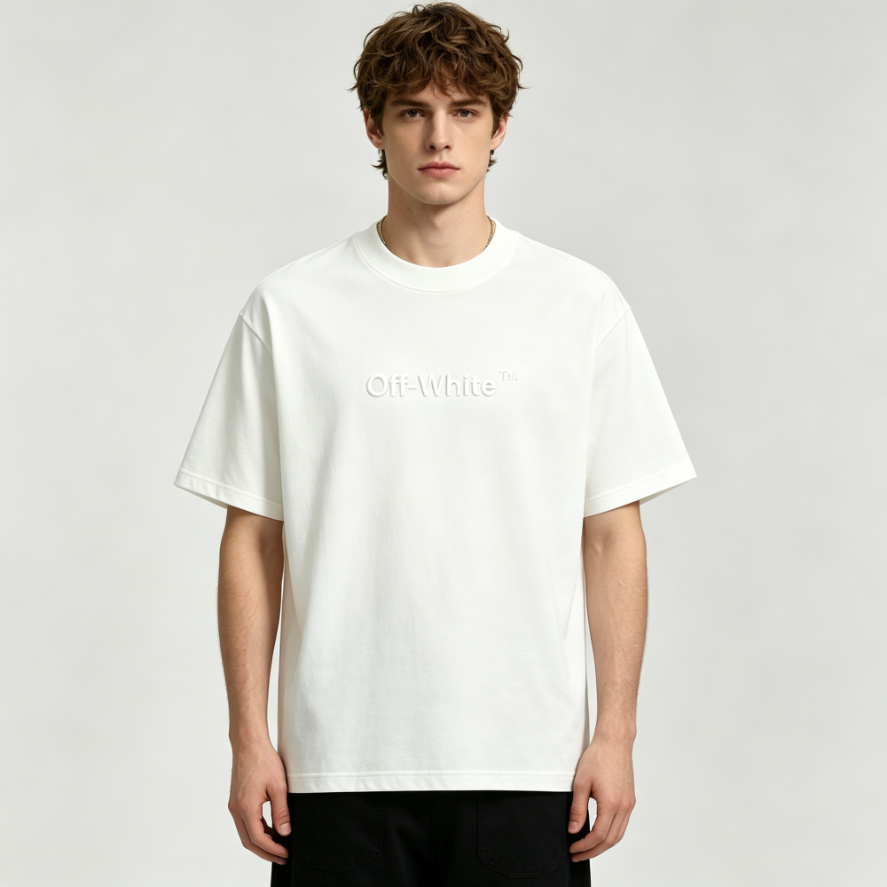 Premium Oversized Butterfly Embroidered T-Shirt – White | Unisex Cotton Tee