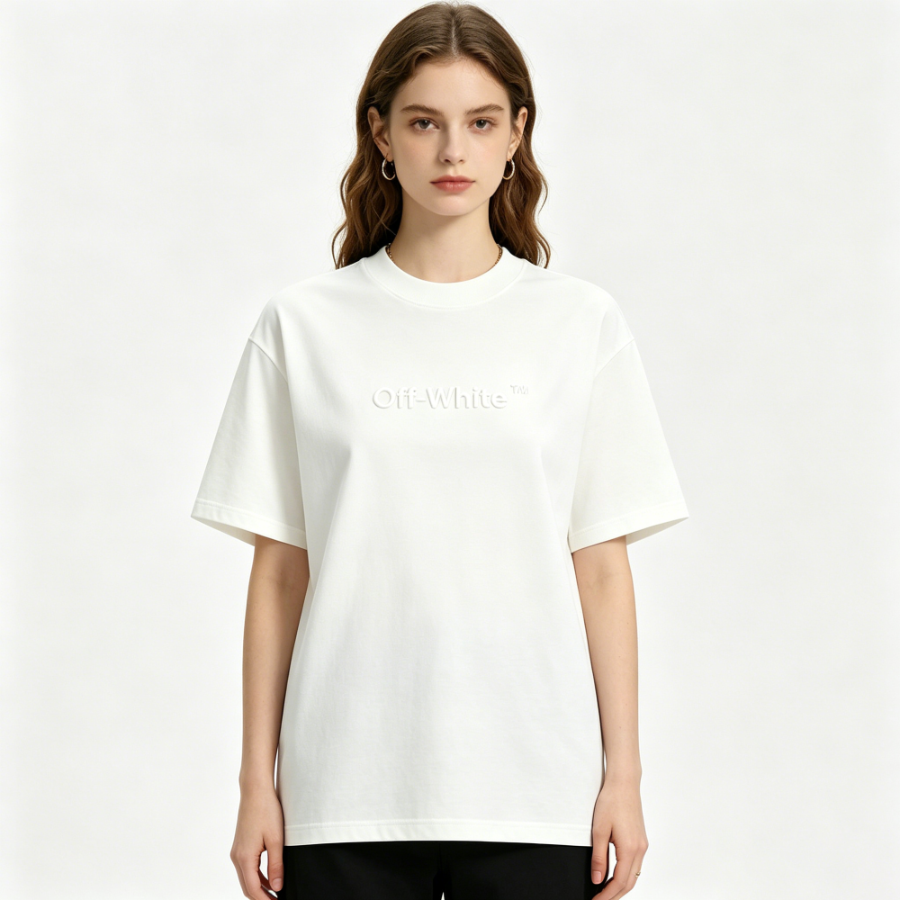 Premium Oversized Butterfly Embroidered T-Shirt – White | Unisex Cotton Tee
