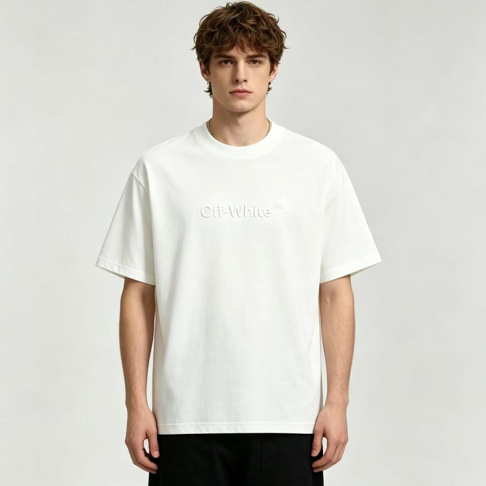 OFF-WHITE UV-Reactive Embroidered Back Print T-Shirt