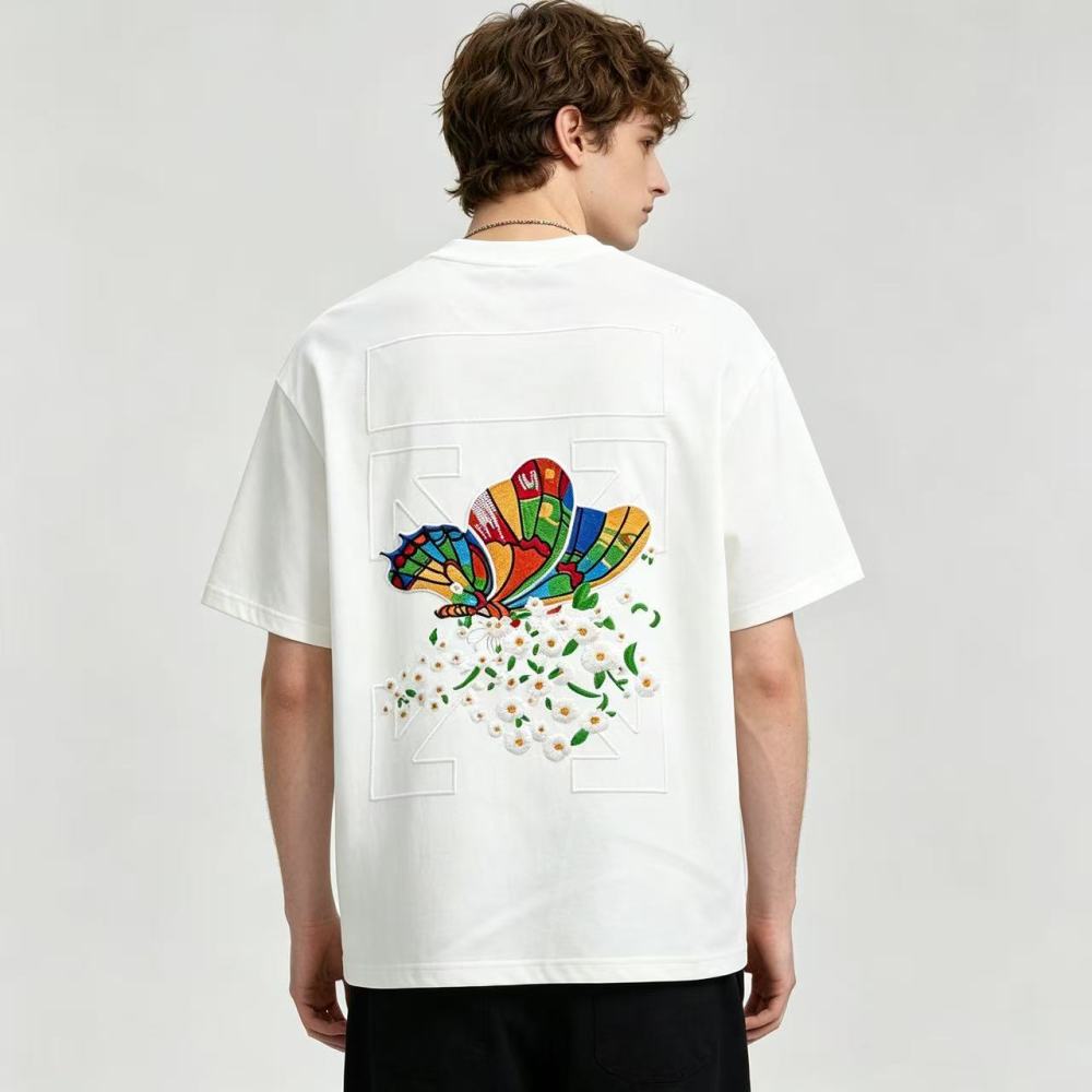 OFF-WHITE UV-Reactive Embroidered Back Print T-Shirt