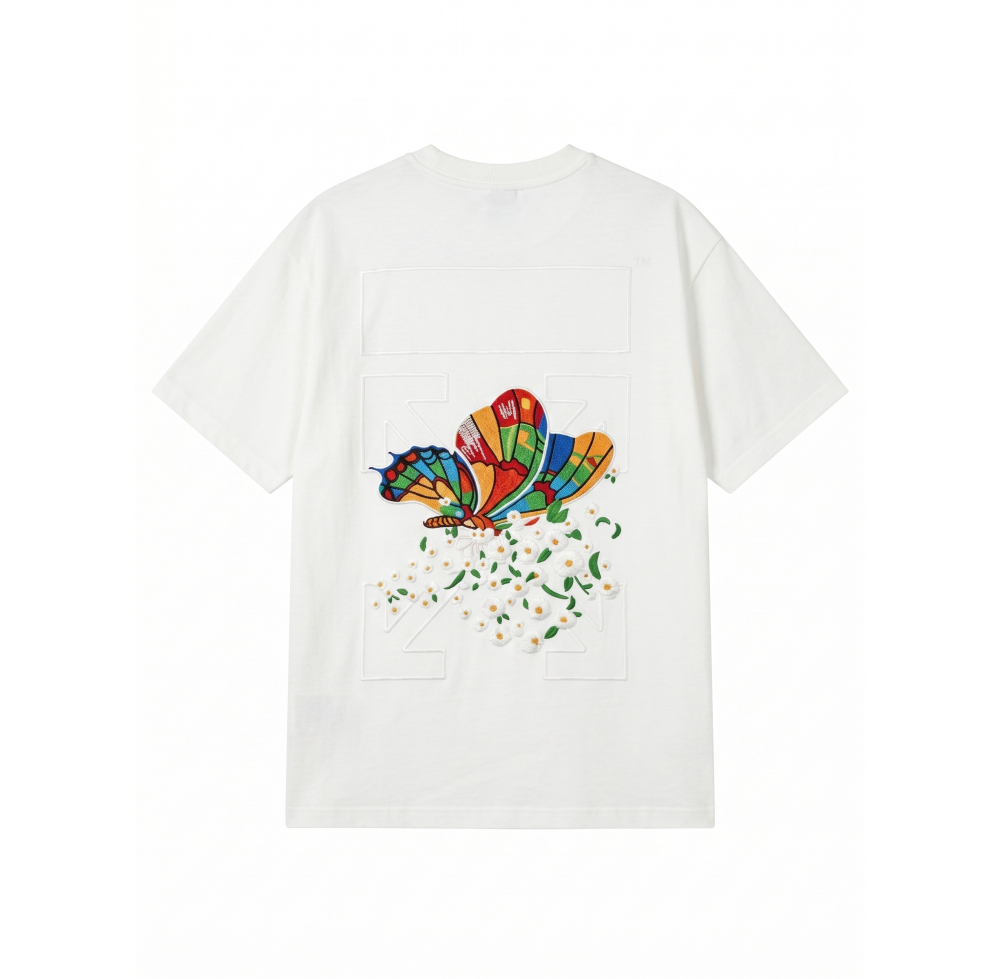 OFF-WHITE UV-Reactive Embroidered Back Print T-Shirt