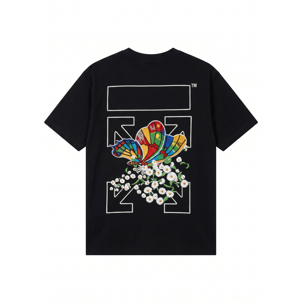 OFF-WHITE UV-Reactive Embroidered Back Print T-Shirt
