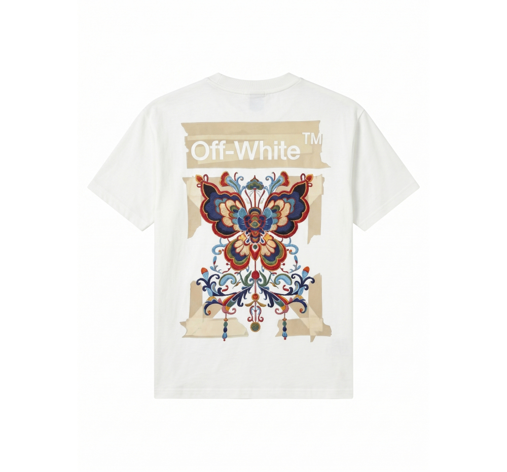 OFF-WHITE UV-Reactive Embroidered Back Print T-Shirt